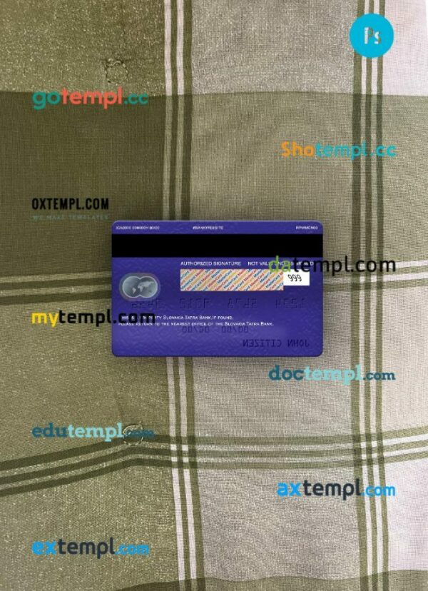 Slovakia Tatra Bank mastercard blue PSD scan and photo taken image, 2 in 1 - Image 2