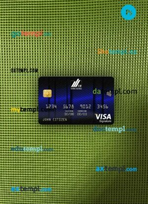 Slovakia Tatra Bank visa signature card PSD scan and photo-realistic snapshot, 2 in 1