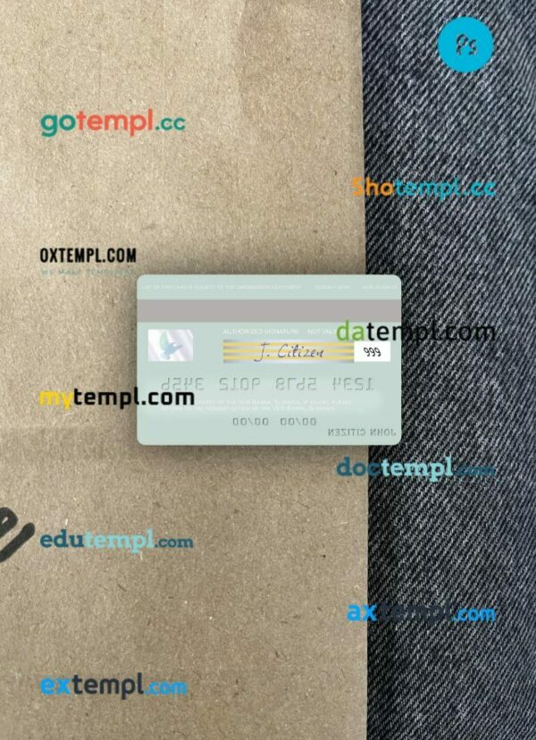 Slovakia VÚB Banka visa debit card PSD scan and photo-realistic snapshot, 2 in 1 - Image 2