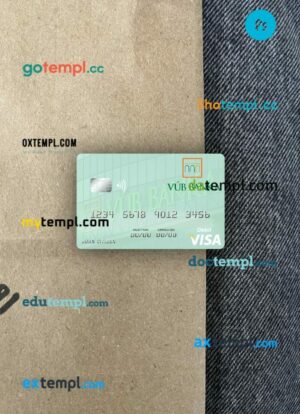 Slovakia VÚB Banka visa debit card PSD scan and photo-realistic snapshot, 2 in 1