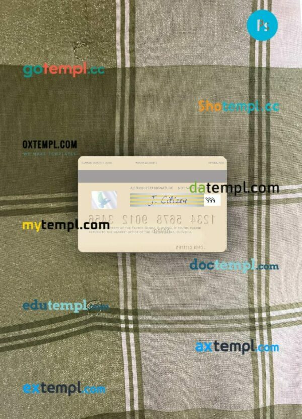 Slovenia Factor banka visa debit card PSD scan and photo-realistic snapshot, 2 in 1 - Image 2