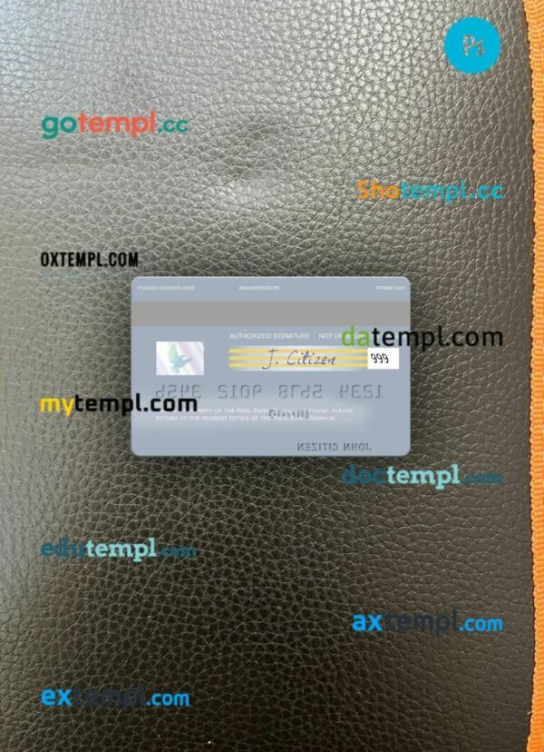 Somalia Amal Bank visa debit card PSD scan and photo-realistic snapshot, 2 in 1 - Image 2