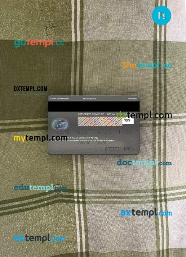 Somalia Sombank mastercard PSD scan and photo taken image, 2 in 1 - Image 2