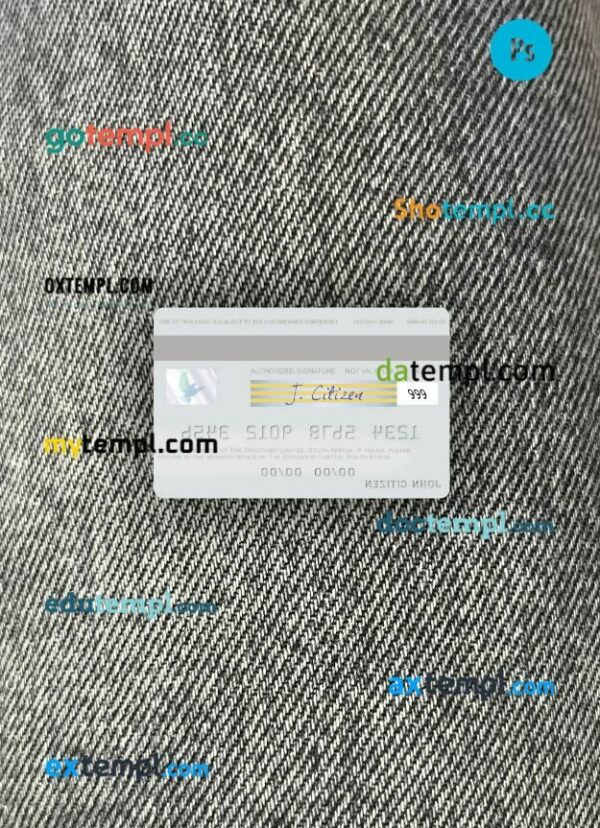 South Africa Discovery Limited visa debit card PSD scan and photo-realistic snapshot, 2 in 1 - Image 2