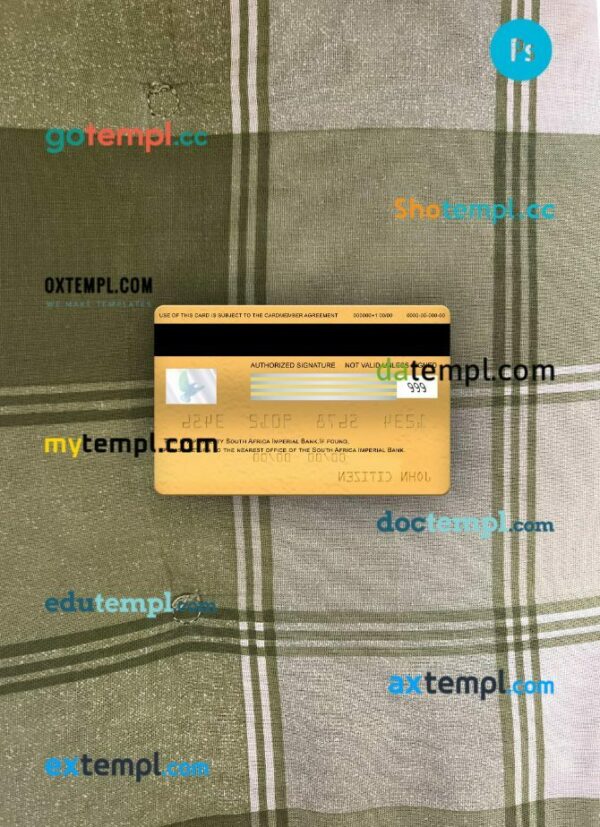 South Africa Imperial Bank visa electron card PSD scan and photo-realistic snapshot, 2 in 1 - Image 2