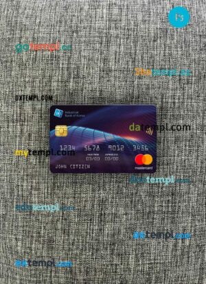 South Korea Industrial Bank mastercard PSD scan and photo taken image, 2 in 1