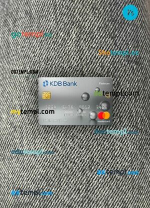 South Korea KDB bank mastercard platinum PSD scan and photo taken image, 2 in 1
