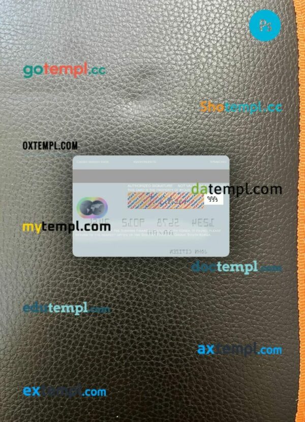 South Korea Shinhan Financial Group mastercard PSD scan and photo taken image, 2 in 1 - Image 2