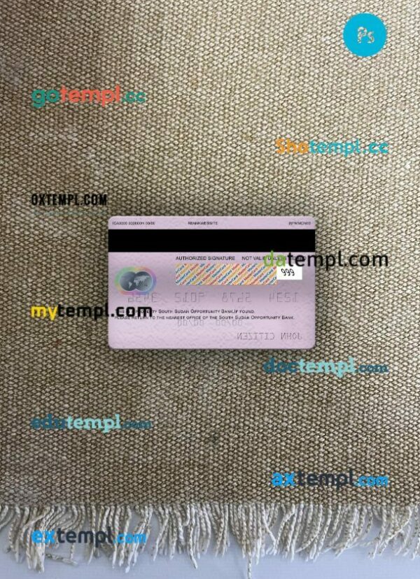 South Sudan Opportunity Bank mastercard PSD scan and photo taken image, 2 in 1 - Image 2