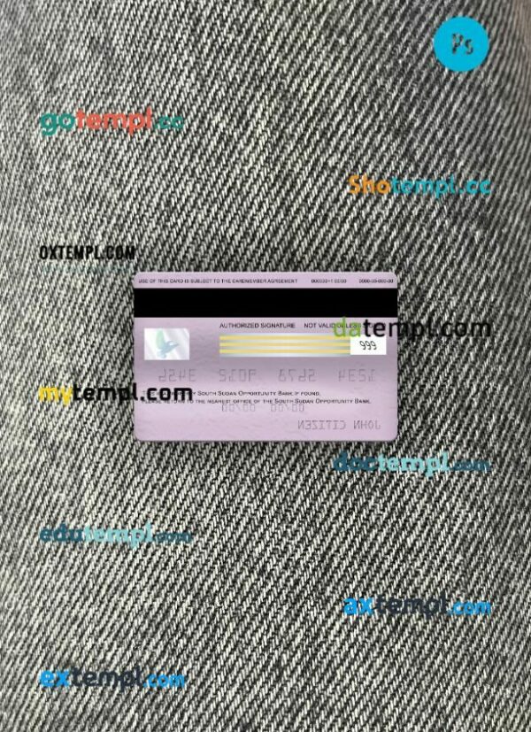 South Sudan Opportunity Bank visa classic card PSD scan and photo-realistic snapshot, 2 in 1 - Image 2