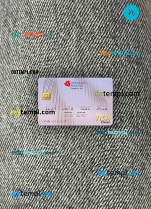 South Sudan Opportunity Bank visa classic card PSD scan and photo-realistic snapshot, 2 in 1