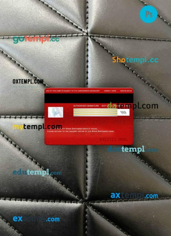 Spain Santander Bank visa electron card PSD scan and photo-realistic snapshot, 2 in 1 - Image 2