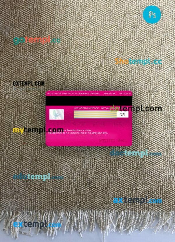 Spain Self Bank visa electron card PSD scan and photo-realistic snapshot, 2 in 1 - Image 2