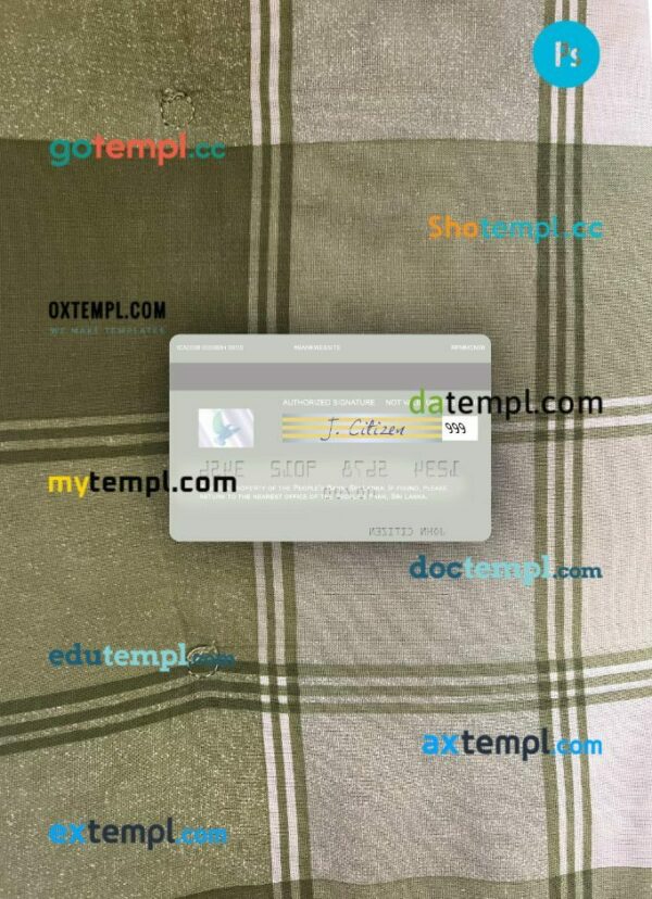 Sri Lanka People’s Bank visa debit card PSD scan and photo-realistic snapshot, 2 in 1 - Image 2