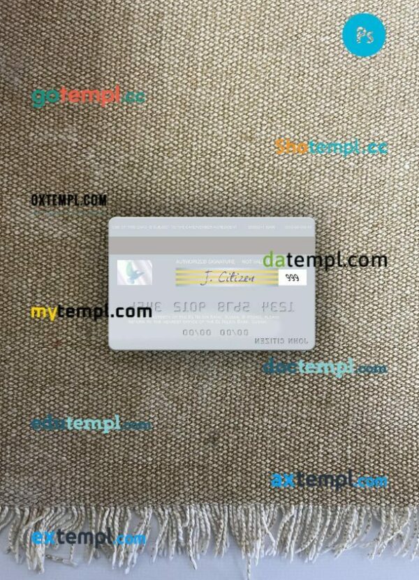 Sudan El Nilein Bank visa debit card PSD scan and photo-realistic snapshot, 2 in 1 - Image 2
