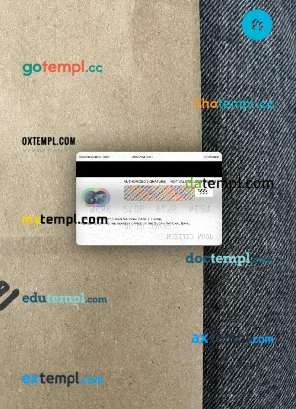 Sudan National Bank mastercard gold PSD scan and photo taken image, 2 in 1 - Image 2