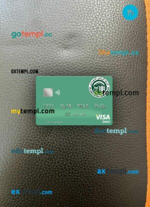 Sudan The Agricultural Bank of Sudan visa debit card PSD scan and photo-realistic snapshot, 2 in 1