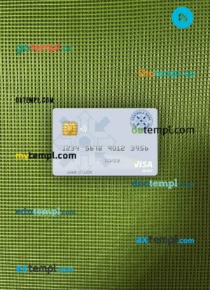 Suriname Centrale Bank van Suriname visa debit card PSD scan and photo-realistic snapshot, 2 in 1