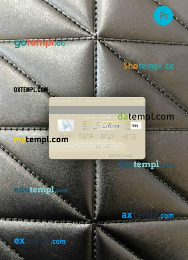 Suriname Finabank N.V. visa debit card PSD scan and photo-realistic snapshot, 2 in 1 - Image 2