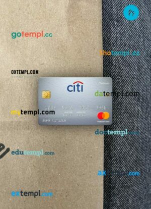 Sweden Citibank mastercard platinum PSD scan and photo taken image, 2 in 1