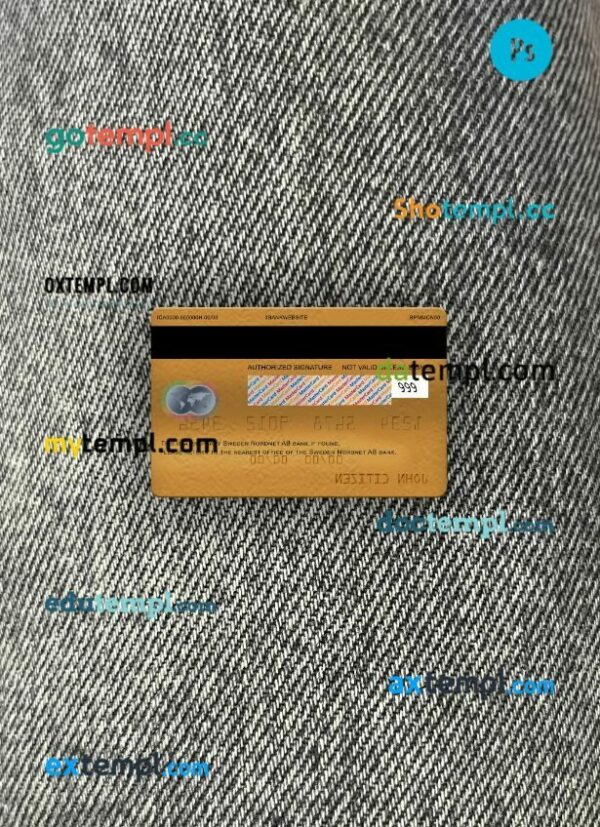 Sweden Nordnet AB bank mastercard PSD scan and photo taken image, 2 in 1 - Image 2