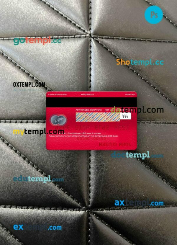 Switzerland UBS bank mastercard PSD scan and photo taken image, 2 in 1 - Image 2