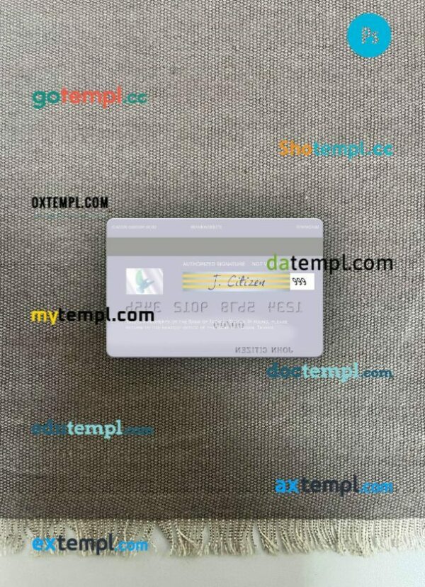 Taiwan Bank of Taiwan visa debit card PSD scan and photo-realistic snapshot, 2 in 1 - Image 2