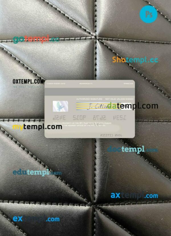 Tajikistan IBT visa debit card PSD scan and photo-realistic snapshot, 2 in 1 - Image 2