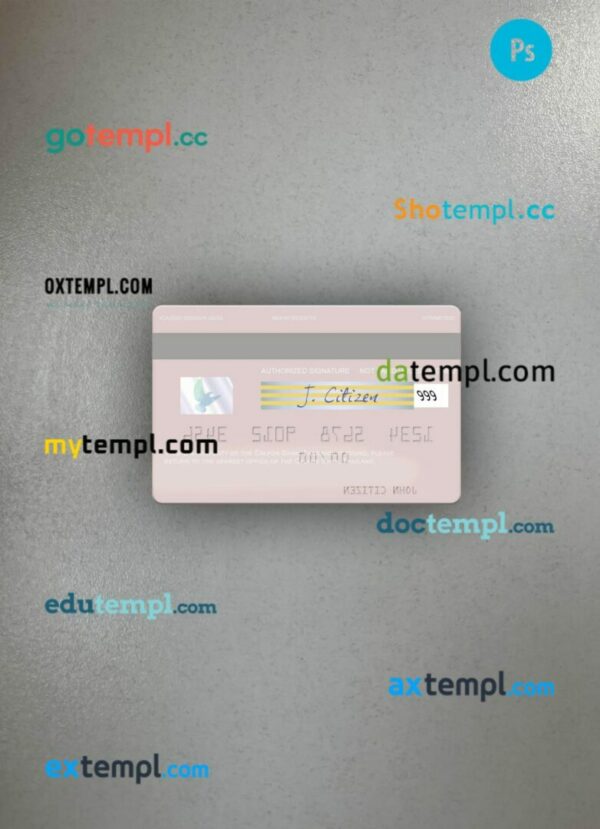 Thailand Calyon Bank visa debit card PSD scan and photo-realistic snapshot, 2 in 1 - Image 2