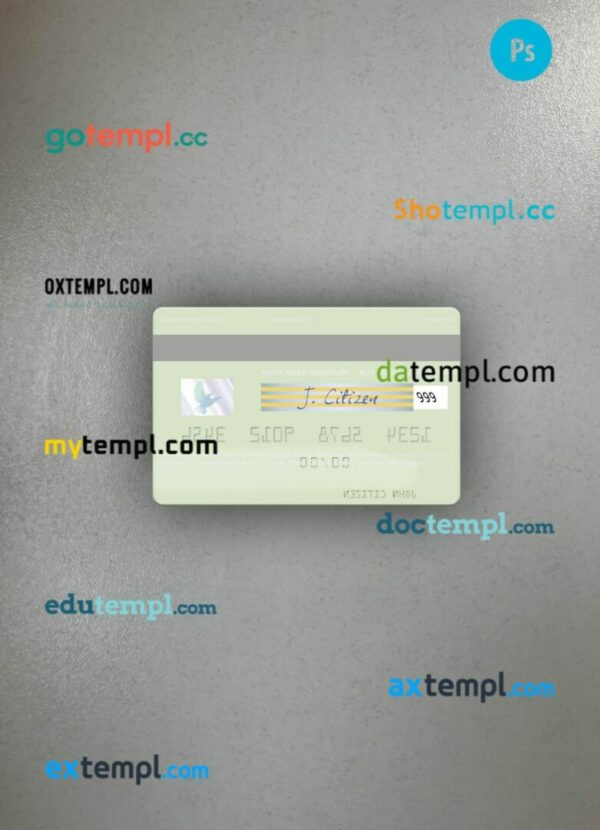 Trinidad and Tobago First Citizes Bank visa debit card PSD scan and photo-realistic snapshot, 2 in 1 - Image 2