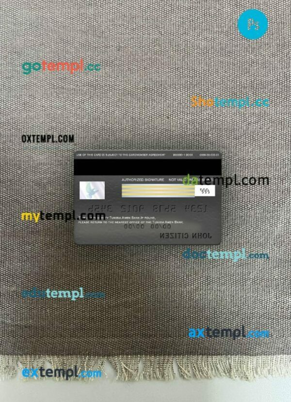 Tunisia Amen Bank infinite visa card PSD scan and photo-realistic snapshot, 2 in 1 - Image 2