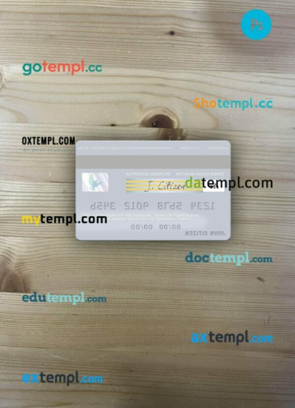 Turkey Odeabank visa debit card PSD scan and photo-realistic snapshot, 2 in 1 - Image 2