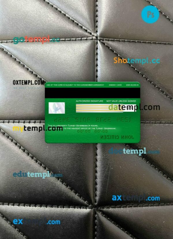 Turkey Sekerbank visa electron card PSD scan and photo-realistic snapshot, 2 in 1 - Image 2