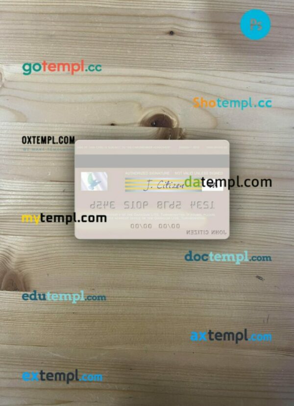 Turkmenistan Garagum IJSB visa debit card PSD scan and photo-realistic snapshot, 2 in 1 - Image 2