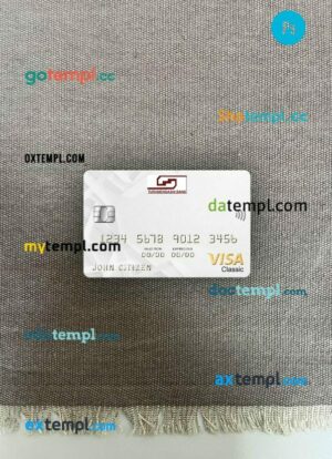 Turkmenistan Turkmenbashi Bank visa classic card PSD scan and photo-realistic snapshot, 2 in 1