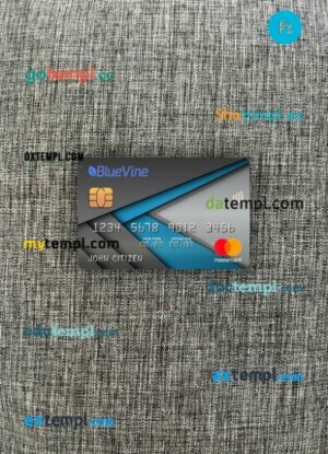 USA California BlueVine bank mastercard PSD scan and photo taken image, 2 in 1