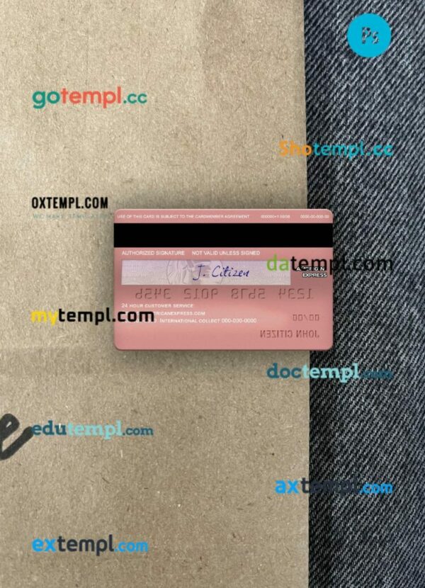 USA Capital One bank AMEX rose gold card PSD scan and photo-realistic snapshot, 2 in 1 - Image 2