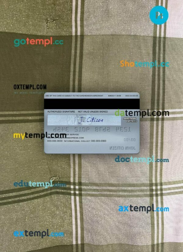 USA Carrington Mortgage Services bank AMEX platinum card PSD scan and photo-realistic snapshot, 2 in 1 - Image 2