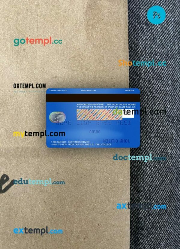 USA Chase bank MasterCard Debit PSD scan and photo taken image, 2 in 1 - Image 2