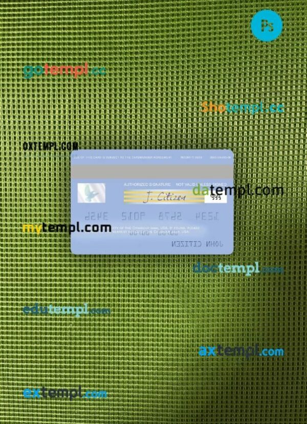 USA Citizens bank amex blue business plus card PSD scan and photo-realistic snapshot, 2 in 1 - Image 2