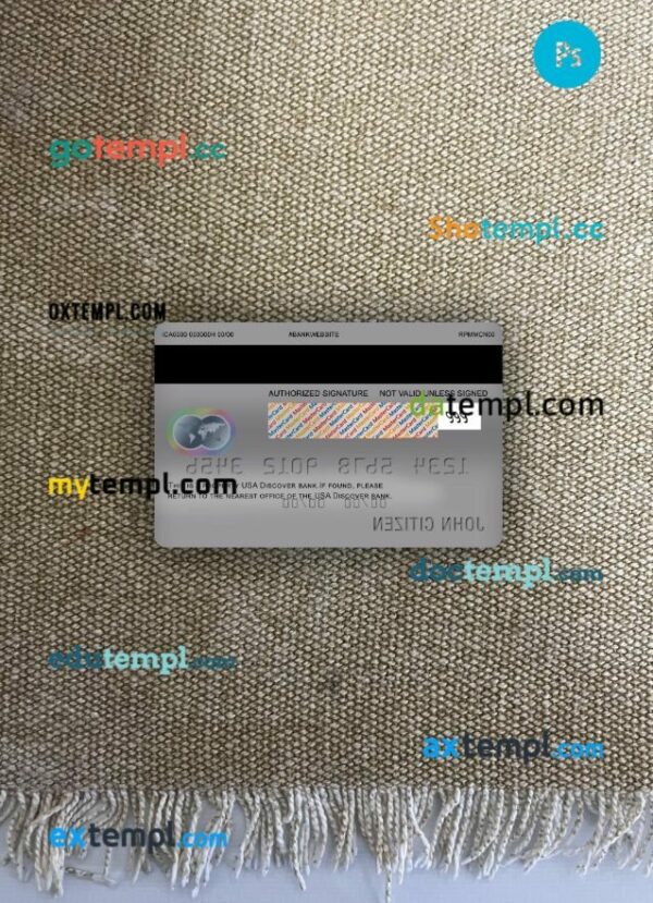 USA Discover bank mastercard PSD scan and photo taken image, 2 in 1 - Image 2