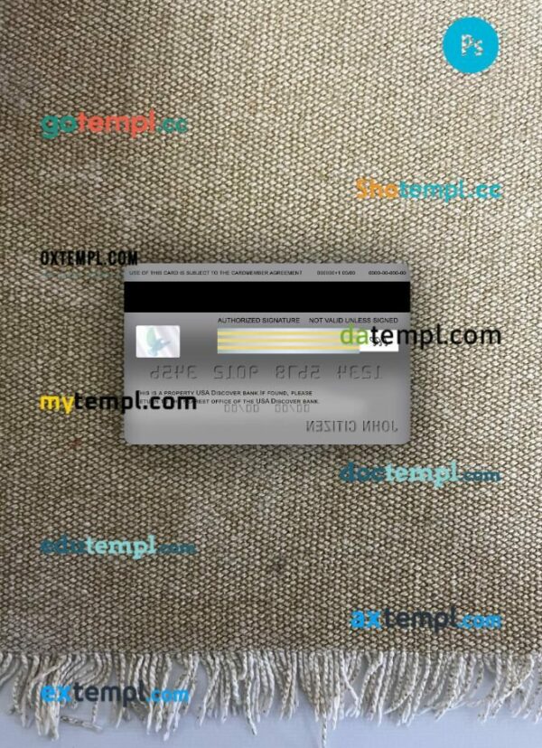 USA Discover bank visa classic card PSD scan and photo-realistic snapshot, 2 in 1 - Image 2