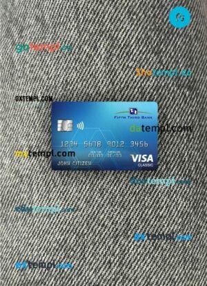 USA Fifth Third Bank visa classic card PSD scan and photo-realistic snapshot, 2 in 1