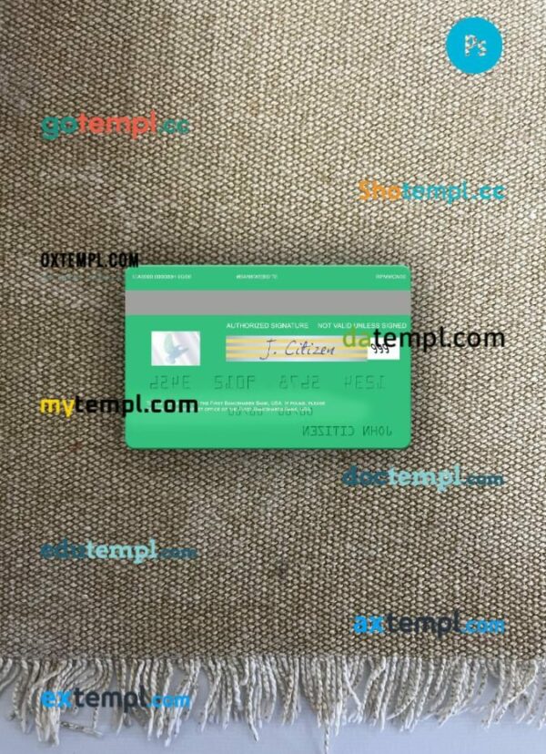 USA First Citizens BancShares Bank visa card PSD scan and photo-realistic snapshot, 2 in 1 - Image 2