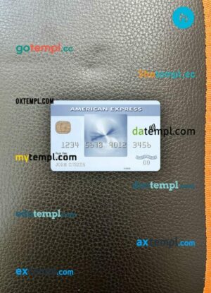 USA Georgia Gainesville First century bank AMEX everyday credit card PSD scan and photo-realistic snapshot, 2 in 1