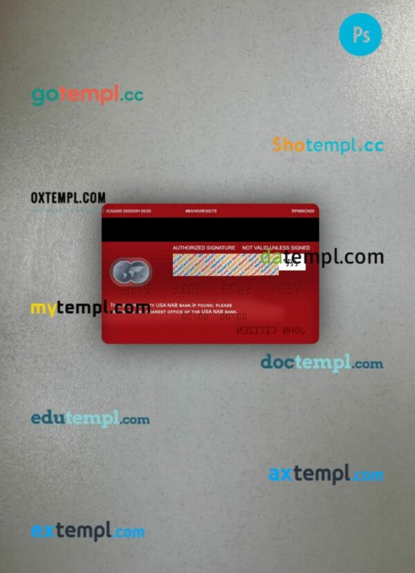 USA NAB bank mastercard PSD scan and photo taken image, 2 in 1 - Image 2