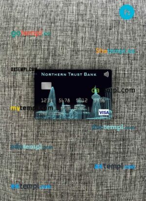 USA Northern Trust Bank visa card PSD scan and photo-realistic snapshot, 2 in 1