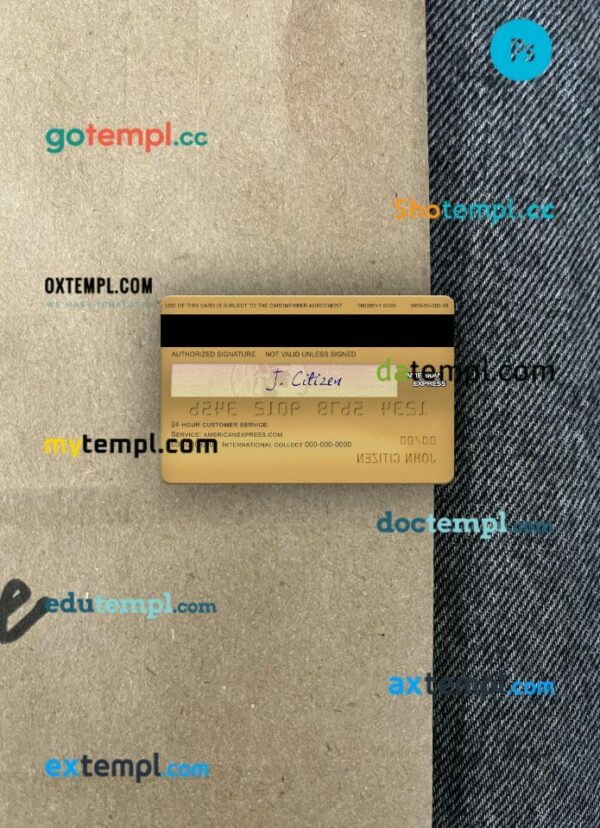 USA Texas 5Point Credit Union bank AMEX gold card PSD scan and photo-realistic snapshot, 2 in 1 - Image 2