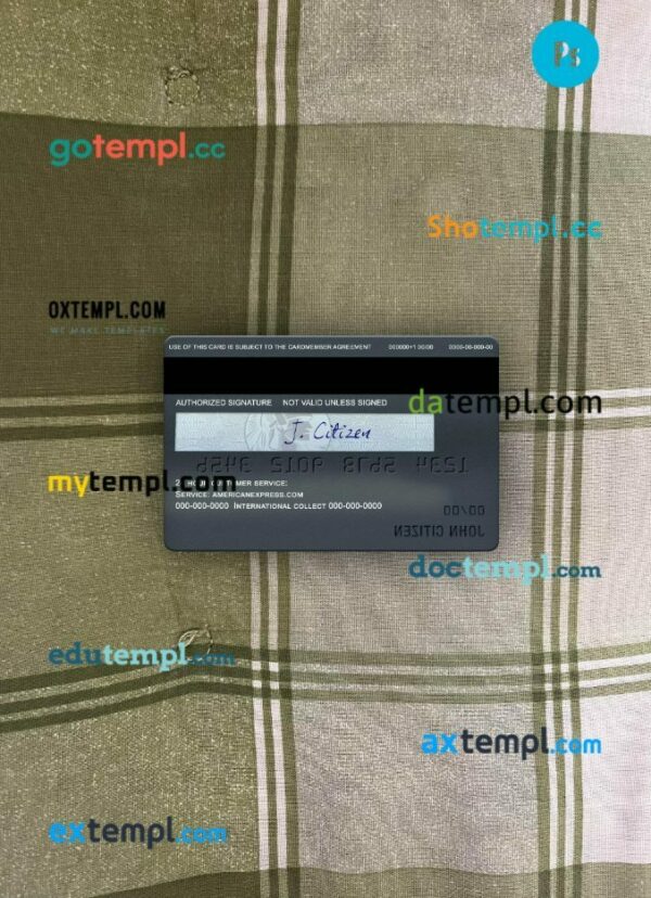 USA U.S. bank FlexPerks Reserve Amex card PSD scan and photo-realistic snapshot, 2 in 1 - Image 2