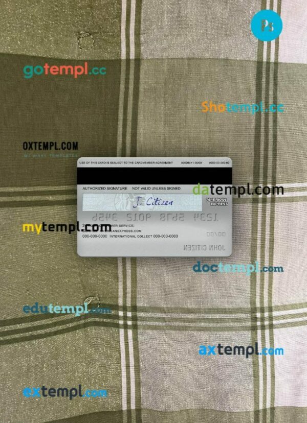 USA USAA bank AMEX platinum card PSD scan and photo-realistic snapshot, 2 in 1 - Image 2